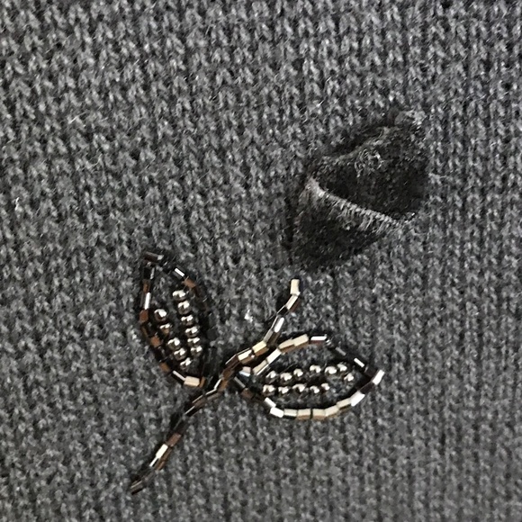 VICTORIA JONES Velvet Beaded Sweater Black Long Sleeve Women’s Plus Size 1X - Picture 8 of 16